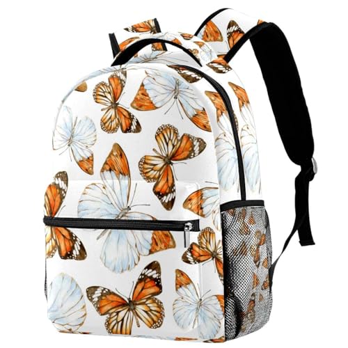 Sac à dos d'école papillon aquarelle multicolore pour ados et filles