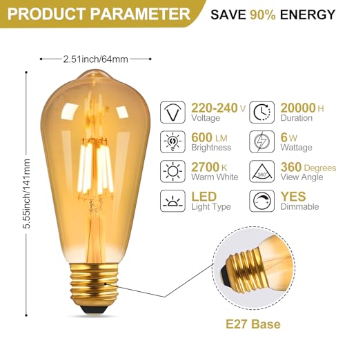 Ampoule Led Edison Vintage E27 variable : l'ambiance tamisée sans scintillement