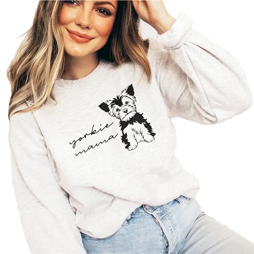 Yorkie Mama Sweatshirt, Cute Yorkshire Terrier Pet Parent Sweater, Dog Mom Gift, Dog Lover Shirt, Unisex Womens Crewneck Sweatshirt3