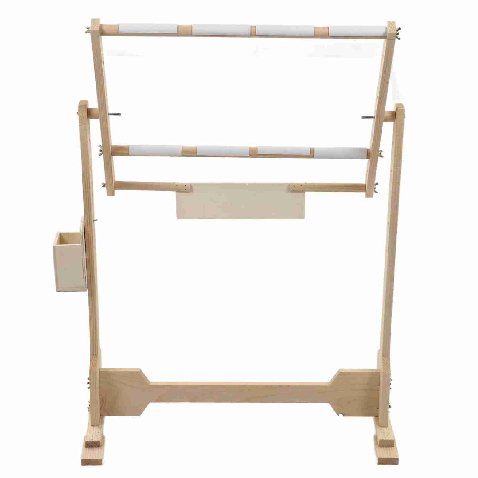 Generic Stojak do Haftowania Drewniana Regulowana Rama Podłogowa do Haftu Krzyżykowego i Gobelinu z 5 Pozycjami Wysokości 50 Cm Sosna
