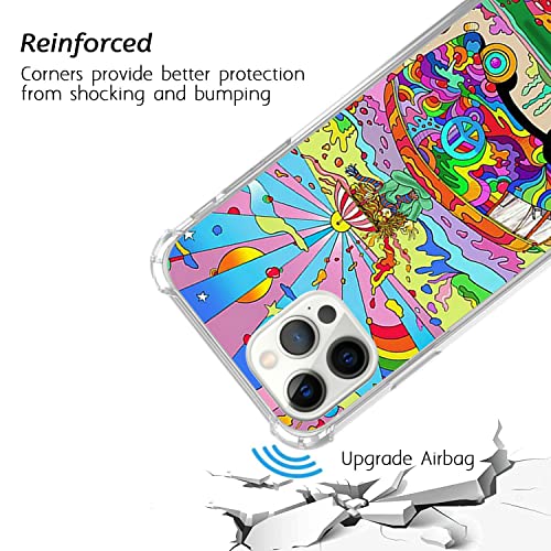 Hippie Van Boho Flower Power Peace Love Case For Iphone 14 Pro Max, Hippie Van Magician Case For Girls Boys Women Men, Unique Trendy Tpu Bumper Cover Case For Iphone 14 Pro Max #TOP2