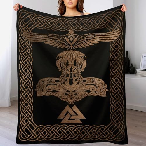 Manta vikinga mitológica de regalo original para cama y sofá 2