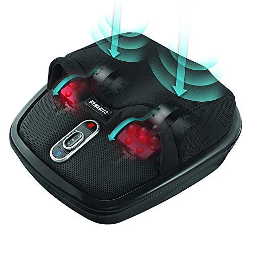 Homedics Shiatsu Air Max Foot Massager with Heat Padded Two Massage Styles Adjustable Intensity, Black, 1 Count
