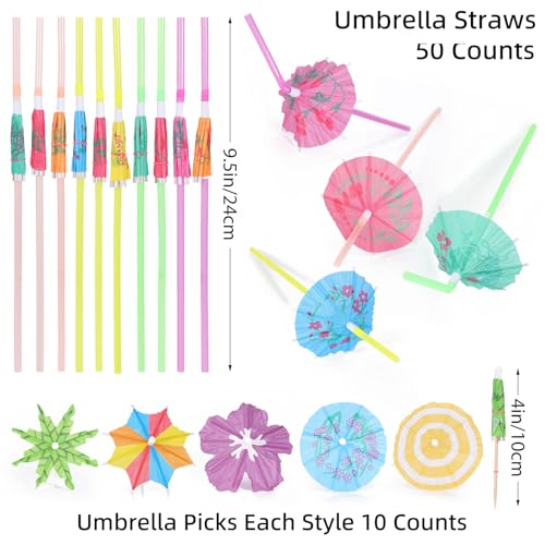 100 Pitillos Cocktail con Sombrillas 9.45 pulgadas miniatura 2
