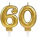 Produktbild Carpeta 2X Zahlenkerzen * Zahl 60 * in Gold | 11cm x 9cm groß | Deko Goldene Hochzeit Jubiläum Geburtstagskerze Kerze Geburtstag