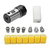 EasyByMall 7-teiliges ER11 Spannzangen-Set 1-7mm mit ER11A 5mm Verlängerungsstange, Gehärteter Federstahl für CNC-Fräsen, Bohren und Gravieren