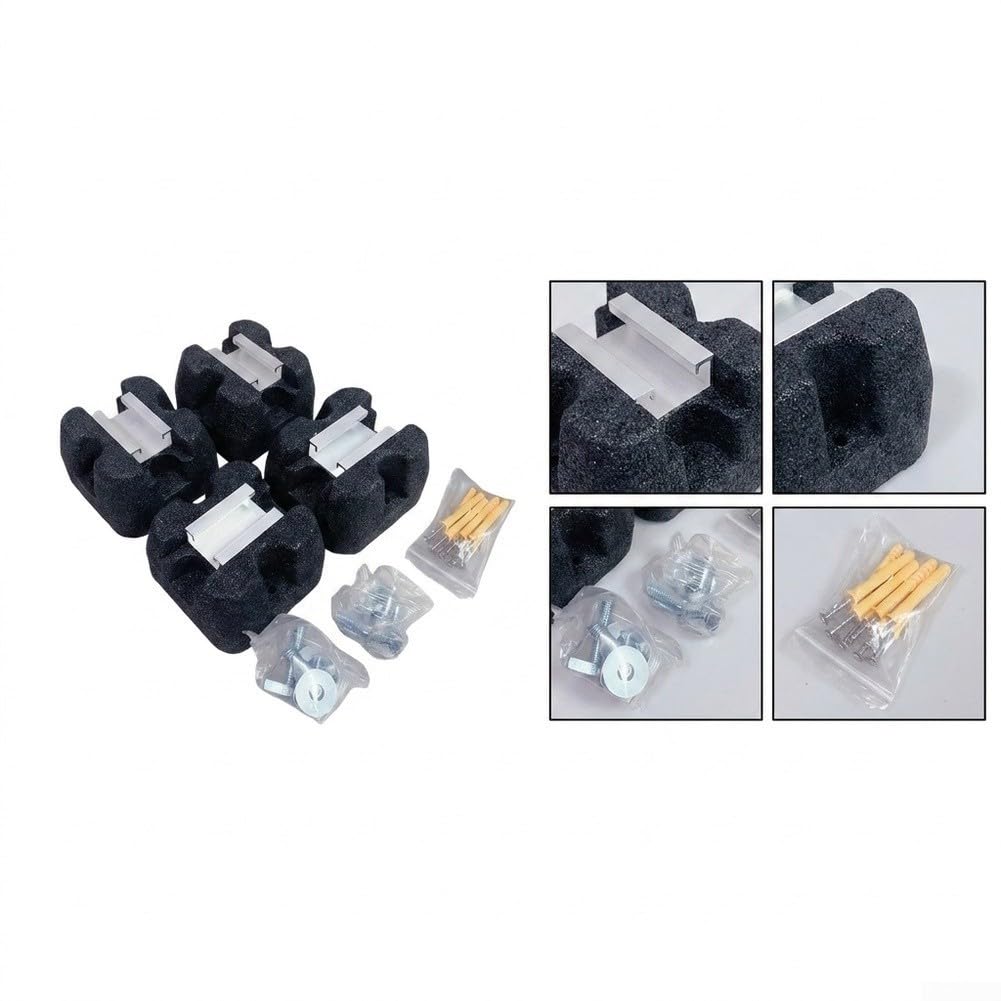 GLOBALHUT Klimaanlagen Fußpolster Vibrationsdämpfer 11x11cm Schwarz(Slot)