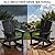 Polyhouz Adirondack Rocking Chair with Retractable Ottoman,Outdoor Folding Adirondack Chair with Cup Holder,HDPE All-Weather Patio Lounge Chair for Porch,Lawn, Poolside, Black