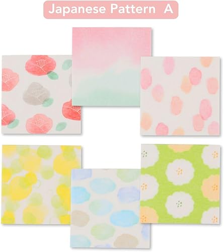 Miniatura 9 de Caja de papel de origami japonés Mino Washi, caja de papel Chiyogami Washi, diseño de paquete surtido, 2.75 en 12 diseños cada uno, 10 hojas en