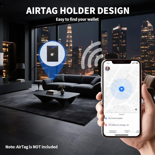 BAIGIO Airtag Wallet for Men, 2 IN 1 Detachable MagSafe Minimalist Wallet, Magnetic Pop Up Card Holder, RFID Blocking Smart Bifold Wallets for 10 Cards & Cash with ID Window, Mens Gift, Carbon Fiber4