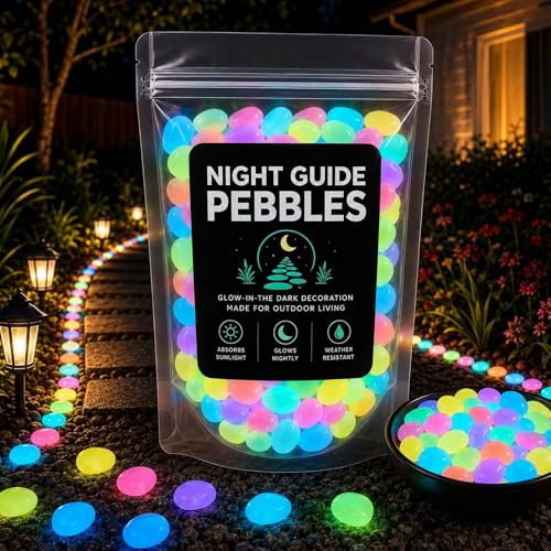 Galets lumineux de guide de nuit contre l'obscurité des allées