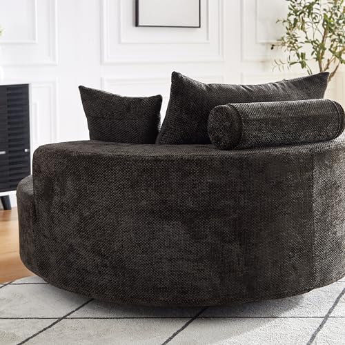 Sillón giratorio Chenille Menta miniatura 7