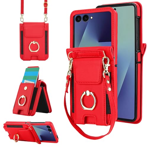 ZFlip7 étui portefeuille en cuir pour Samsung Galaxy Z Flip 7 5G avec fente cartes