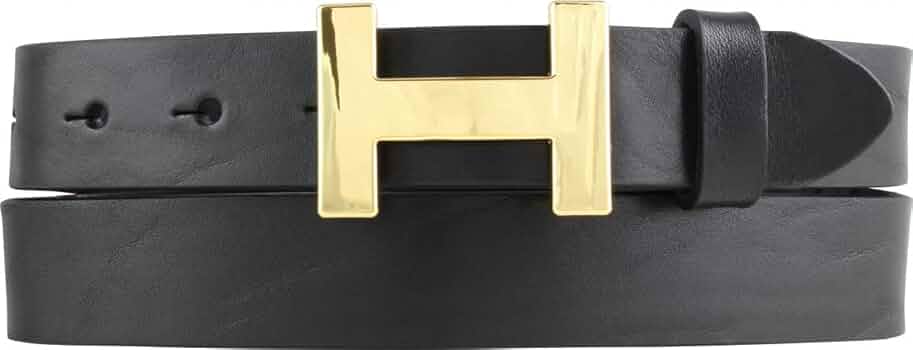 BELTINGER Cintura da donna di alta qualità in pelle bovina pieno fiore con fibbia rotonda da 3,5 cm | Cintura in pelle camberata da donna 35mm | Cintura da donna made in