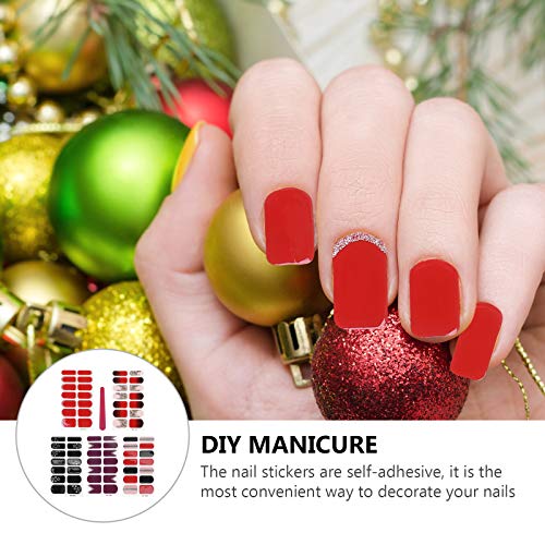 5 Blatt Weihnachten Nagelaufkleber Nagelabziehbilder DIY Festliche Nageldekorationen Weihnachtsdekoration – Bild 3