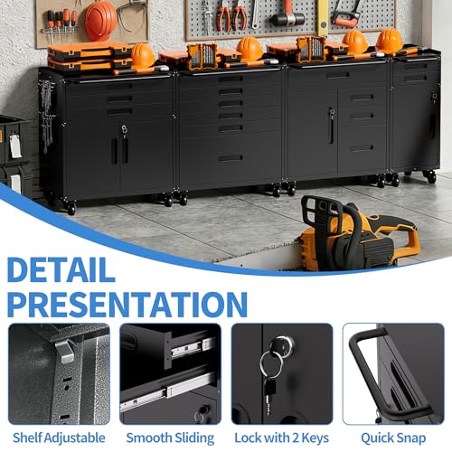 Image of Metal Storage Cabinet for Garage, Tool Cabinet, Utility Cabinet