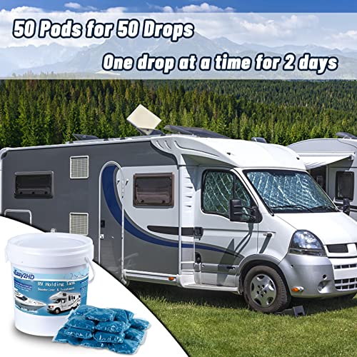 Image of Eazy2hD RV Toilet Treatment Holding Tank Deodorizer for RV Black Tank Chemicals Breaking Down for Camper Portable Porta Potty (50 pack), Fresh