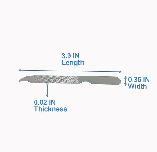 Miniatura 7 de Limas de uñas (paquete de 12), limas de uñas de metal para uñas naturales, lima de uñas finas y duraderas de acero inoxidable de 4 pulgadas, lima a