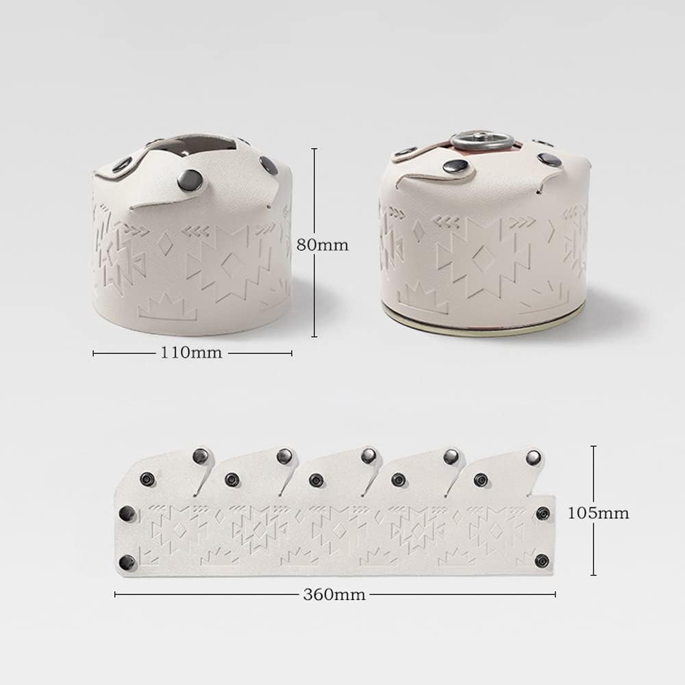 HUIOP PU Leather Protective Cover, PU Leather Protective Outcase φ110mm*80mm Fuel Cylinder Storage Bag Outdoor Gastank Gas Canister Protective Cover for Camping Outdoor Hiking image 3