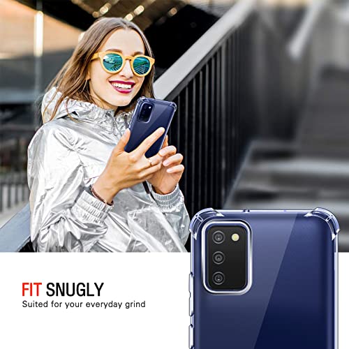Image of Lustree Back Cover Transparent Case Compatible with Samsung Galaxy A03s | Clear + TPU Case with 4 Corner Air Cushion Protection & Camera Protection | Slim& Stylus Cover