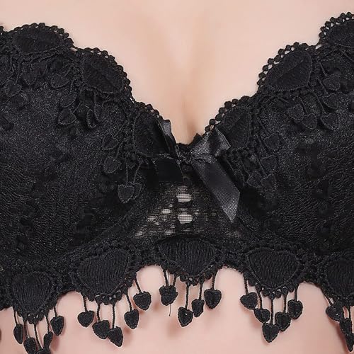 Image of Brachy Women Elegant Lace Push Up Bra Panty Set Bridal Set Underwired Lingerie Set for Women Solid Padded Set Honeymoon Bikini Set