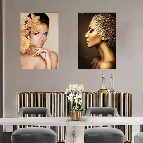 Décoration murale salon moderne avec ce duo d'affiches et impressions maquillage