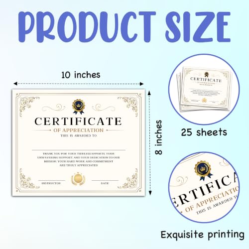 Image of Certificate of Appreciation -25pcs, Certificates of Recognition-A34