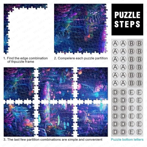 Puzzle imposible de medusas para adultos, rompecabezas de 1000 piezas y 70x50 cm 5
