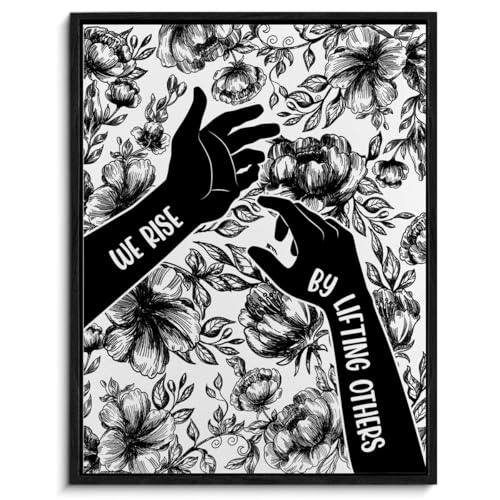 Framed Canvas Wall Art Inspirational We Rise by Lifting Others Po...