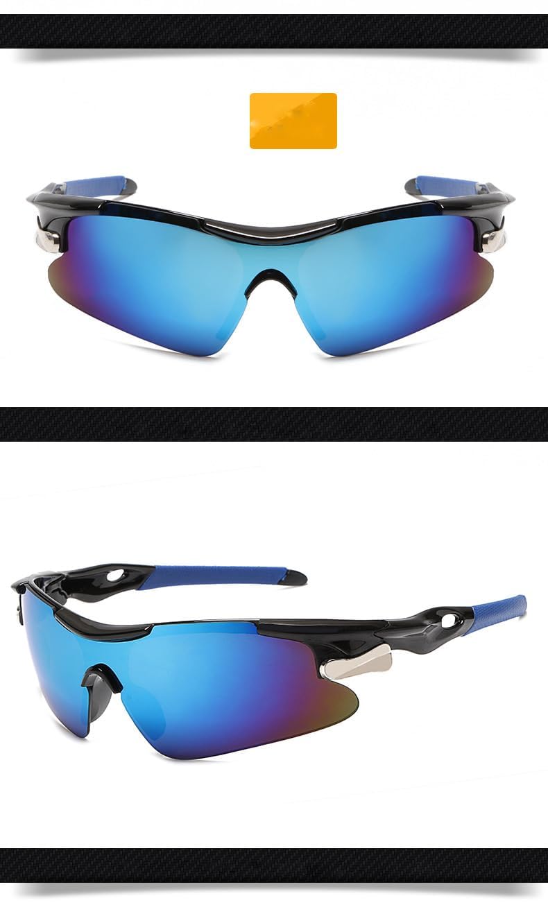 BSLVWG Polarised Sports Sunglasses for Men Women Driving Sunglasses UV400 Protection Sports Sunglasses for Cycling Running Fishing Golfing Outdoor Activities Unbreakable Frame (Blue) - Image 3