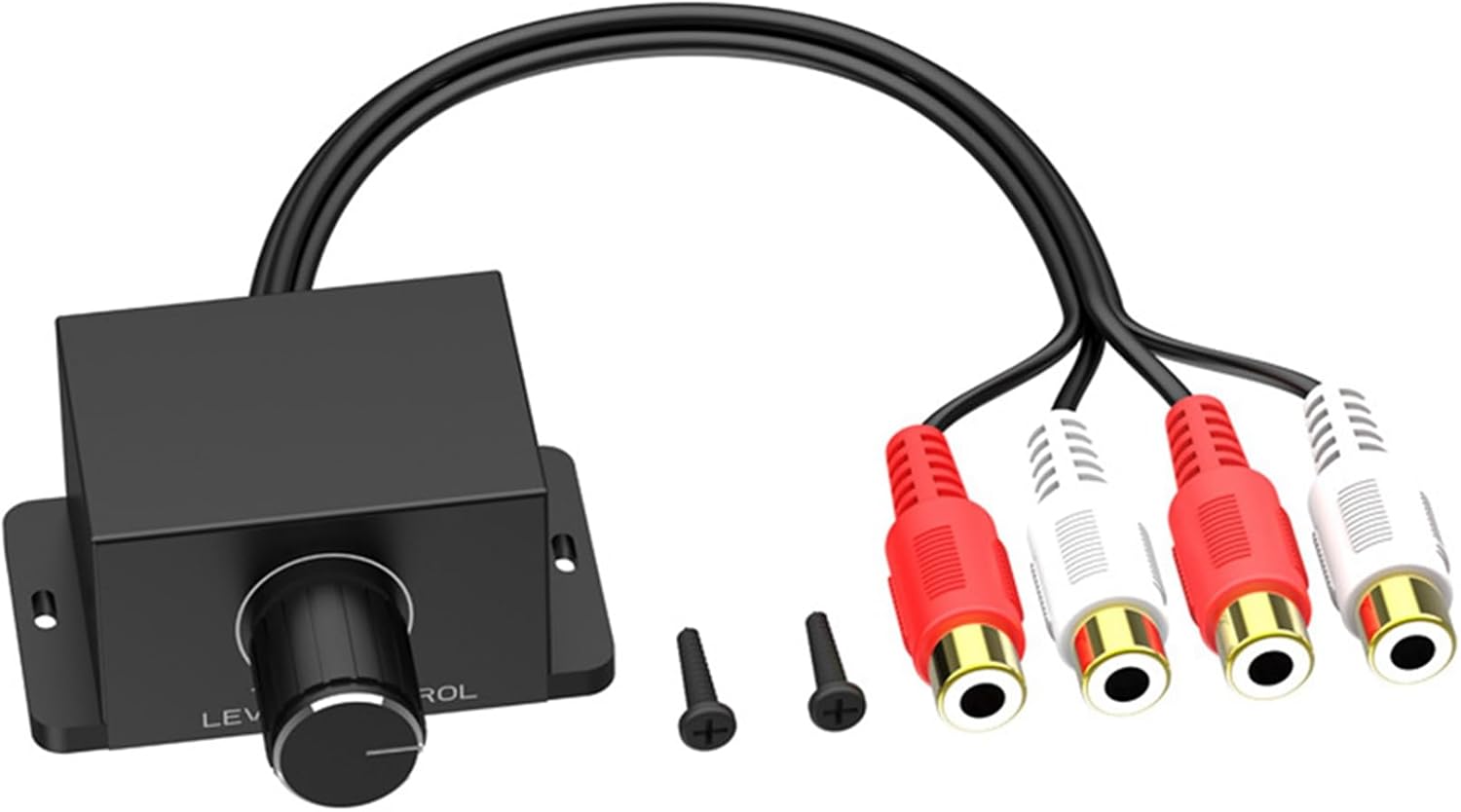 2X Car Audio Amplifier Level Remote Volume Control Knob Male and Female Input and Output Car Volume Regulator