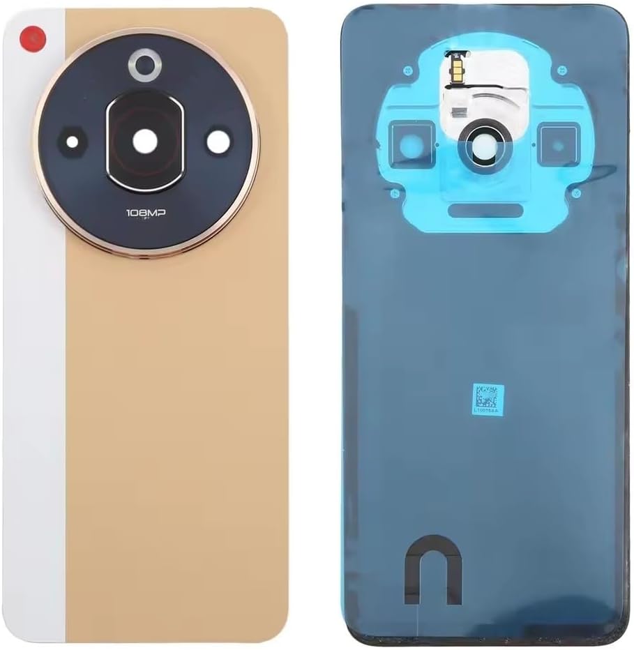 Compatible Rear Glass Back Cover for Nubia Focus Pro 5G Model NX323J – Battery Door Housing Replacement Part (Black with Frame)