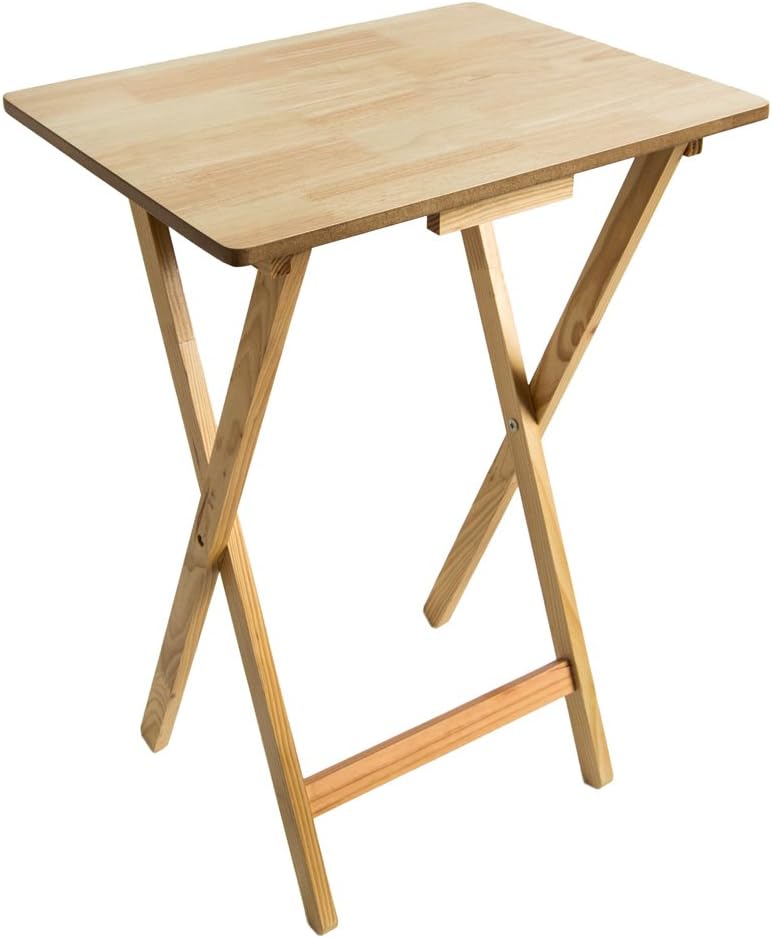Home Vida Folding Snack Table, Wood, Natural