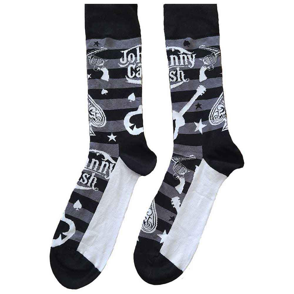 Paradiso Clothing Unisex Black Johnny Cash Guitars N Guns Socks