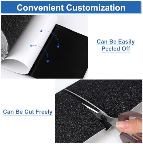 LECWELL Anti Slip Tape, 4inch x 14.7ft Non-Slip Traction Grip Tape to Indoor or Outdoor Stair,Tubs, Boats,Waterproof Grip Tape Safety Non Skid Roll for Stair Steps, Black