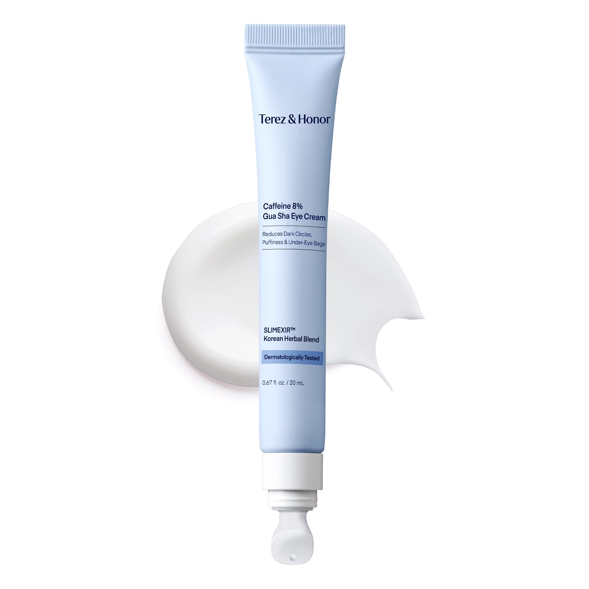 TEREZ & HONOR 8% Caffeine Eye Cream with SLIMEXIR™ & Korean Herbal Blend – Dermatologist Tested Formula for Dark Circles, Puffiness, Eye Bags &