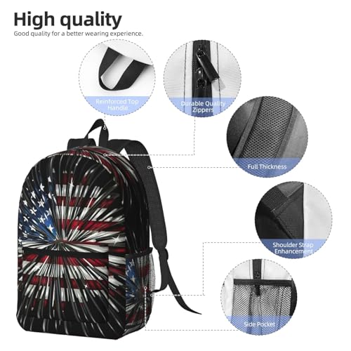 Sac à dos d'école drapeau américain pour fac et sorties urbaines - 5