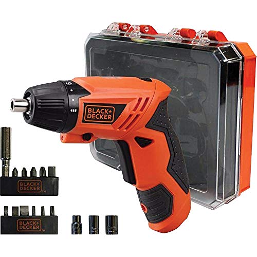 BLACK+DECKER Kit Parafusadeira a Bateria 6,3mm Com 15 Acessórios para Ferramentas, Modelo KC4815K, Carregador Bivolt, 4,8V