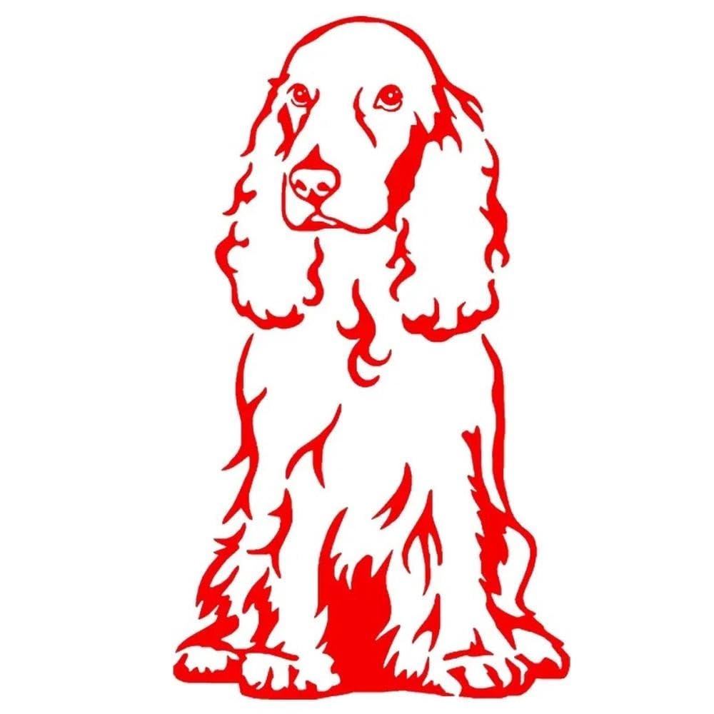 Car Personalized Stickers Cocker Spaniel Stickers Waterproof Cover Scratches PVC(Red,15CM)