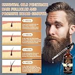 Beard Growth Oil for Men, 100% Natural Beard Oil with Argan Oil, Jojoba Oil, Castor Oil - 3.38 FL/100ML Fresh Fragrance Beard Conditioner Softens, Nourishes,Strengthens, Promotes Beard Growth - Image 4