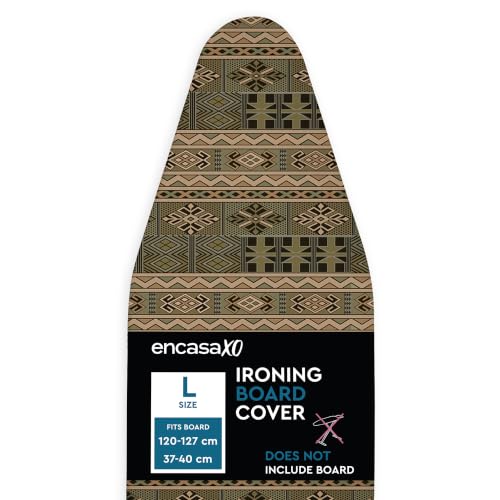 Image of Encasa XO Ironing Board Cover, Thick Felt Pad, Heat Resistant African