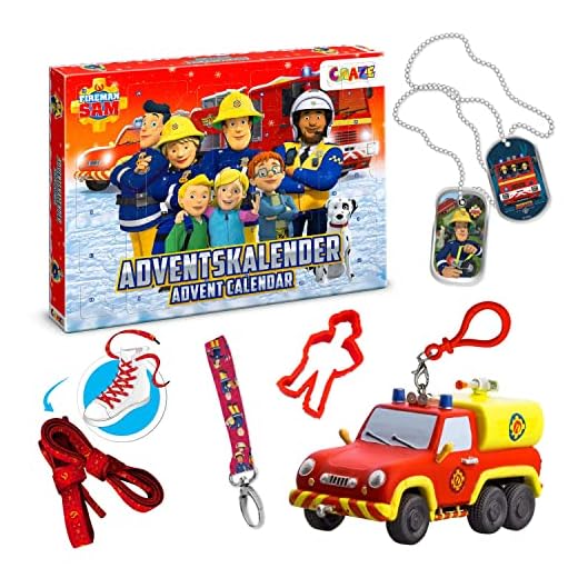 CRAZE Feuerwehrmann Sam Adventskalender Kinder - Adventskalender Jungen mit Feuerwehr Spielzeug für Kinder