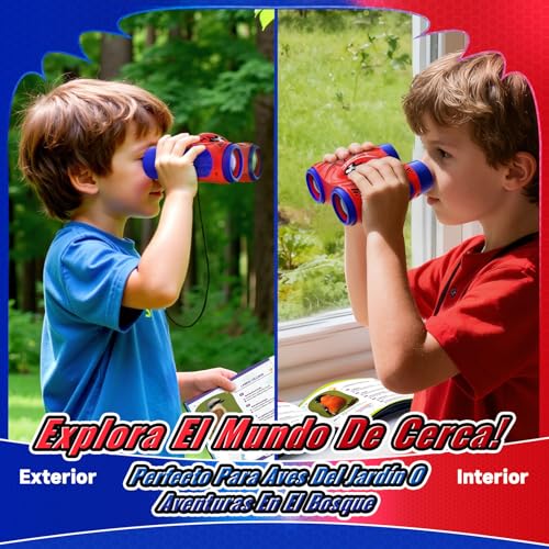 Miniatura 5 de Prismaticos Niños Con Brújula Y Guía De Aves, Binoculares Juguetes Niño 3-12 Años, Regalo Niños 3 4 5 6 7 8 9 Años Cumpleaños Educativos Juegos Exterior Jardin Niño 3-10 Años Brinquedos