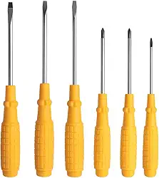 Kit Chave Fenda e Phillips Isolada 6 Peças, Cabo Ergonômico, Reforçado e Antiderrapante para Pequenos Reparos - Uso Doméstico.