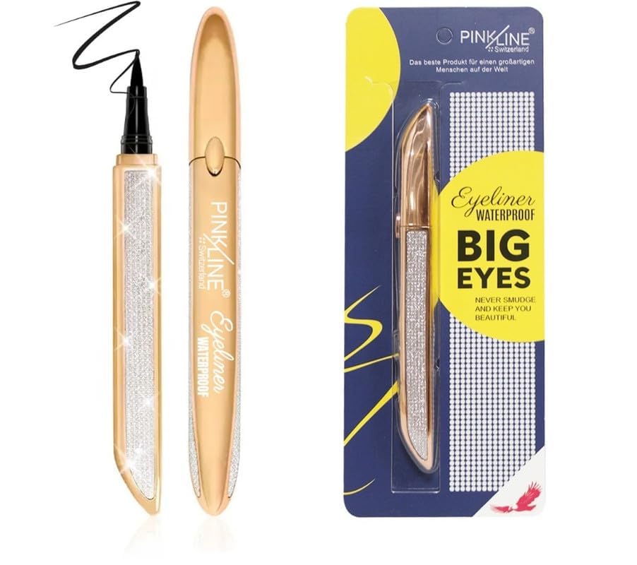 Image of Pink Line Shimmery Finish Microliner Liquid Pen Eyeliner for Women | Satin Finish | Long Lasting, Waterproof & Smudge Proof Eyeliner Pen with Ultra Fine Tip - 2ML