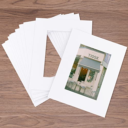 image for Golden State Art Pack of 10, Acid-Free White Pre-Cut 8x10 Picture Mat 