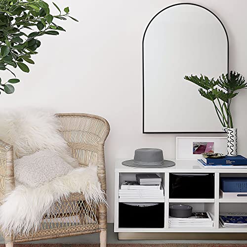 Image of NeuType Arched Wall Mirror for Living Room, Bedroom, Bathroom, Washroom, Hanging or Leaning Against Wall, Best for Room Decor & Home Decor, Aluminum Alloy Frame, Black, 36 inchx24 inch