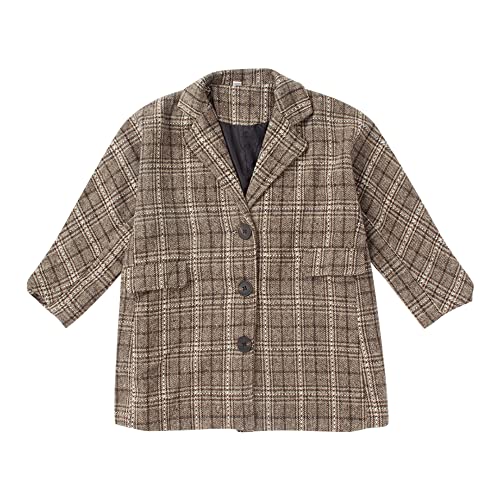 Image of Hopscotch Polycotton Boys Checkered Full-Sleeve Standard Length Pea Coat