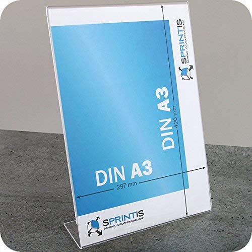 LShaped Acrylic Poster Menu Holder Perspex Leaflet Display Stands A3