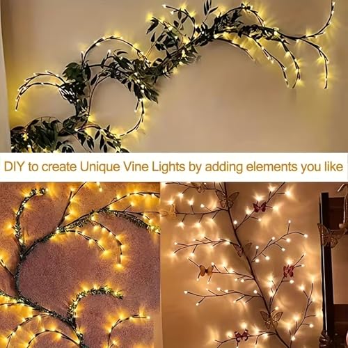 Image of Enchanted Willow Vine Lights Tree, Christmas Swags Decorations Indoor Room Decor Flexible Twinkle Artificial LED Tree Branch Light for Home Wall Bedroom Living Room Decoration (1)